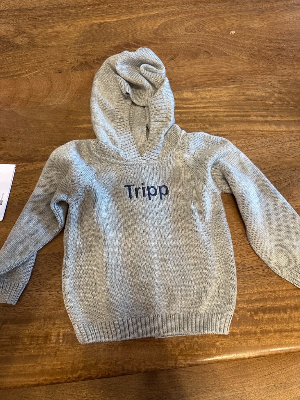 "Tripp" Monogrammed Knit Hooded Sweater - Picture 2 of 3
